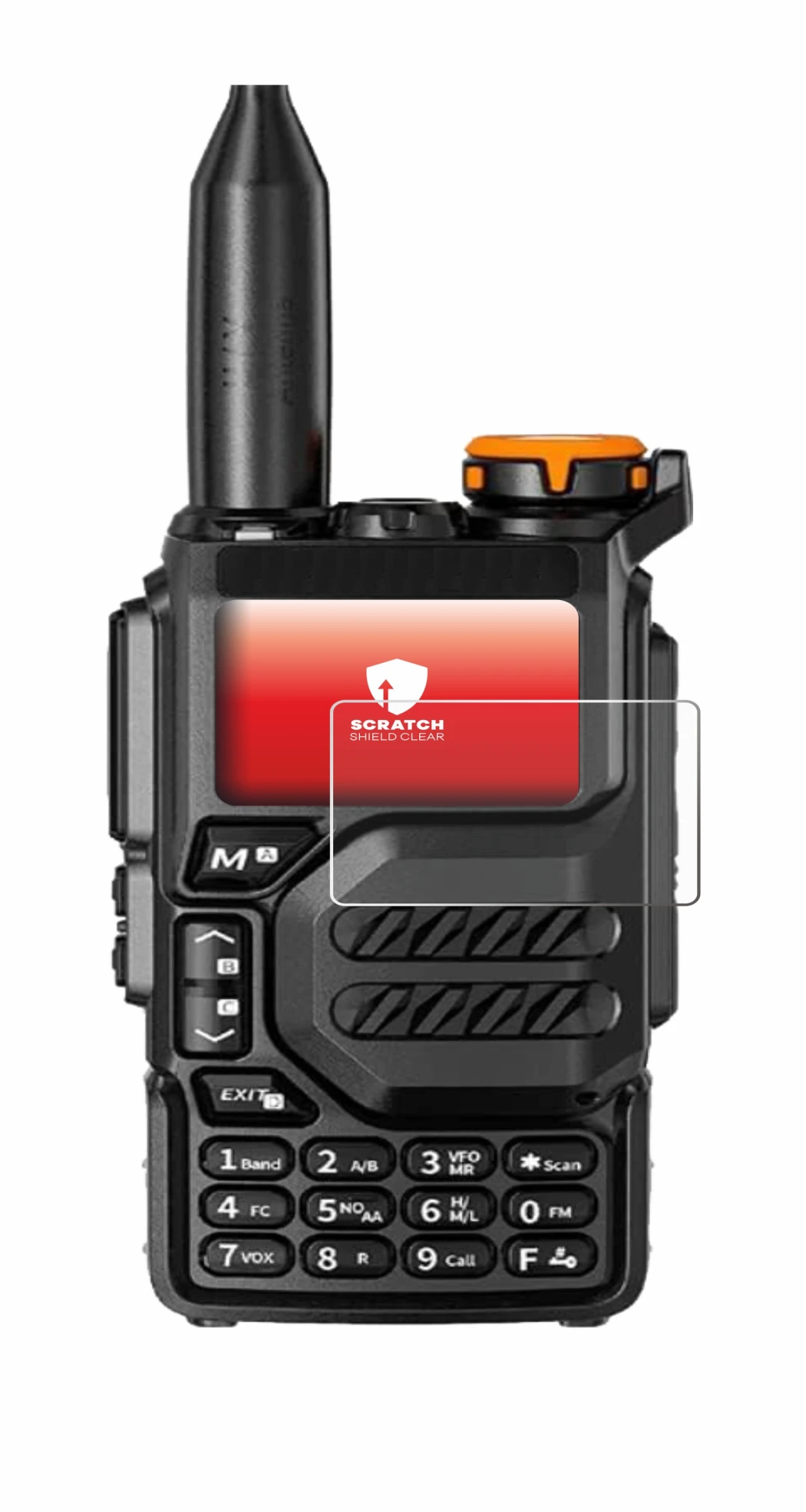 Imagen del dispositivo Quansheng UV-K5 con una amplia variedad de protectores de pantalla.