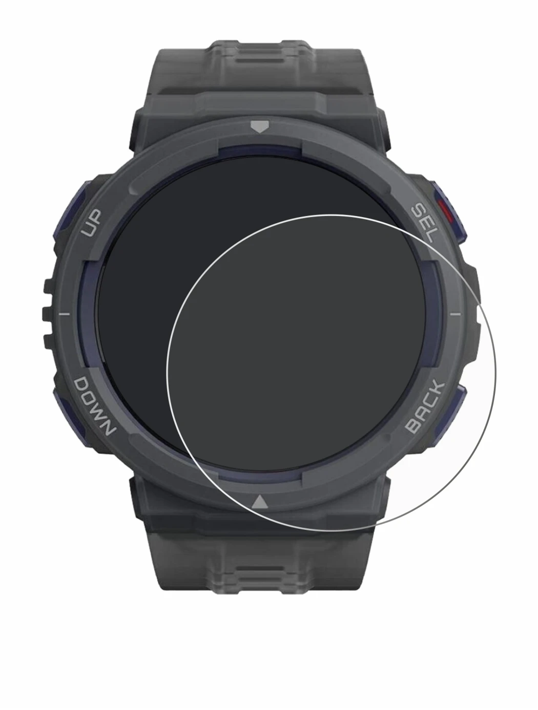 Imagen del dispositivo Amazfit Active Edge con una amplia variedad de protectores de pantalla.