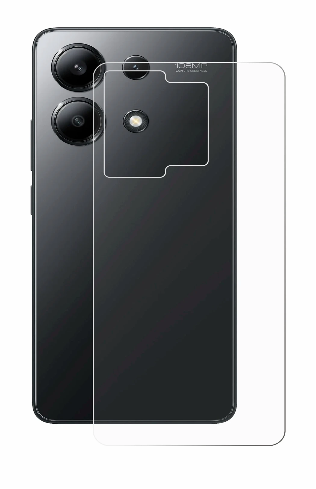 Imagen del dispositivo Xiaomi Redmi Note 13 4G (Trasero) con una amplia variedad de protectores de pantalla.