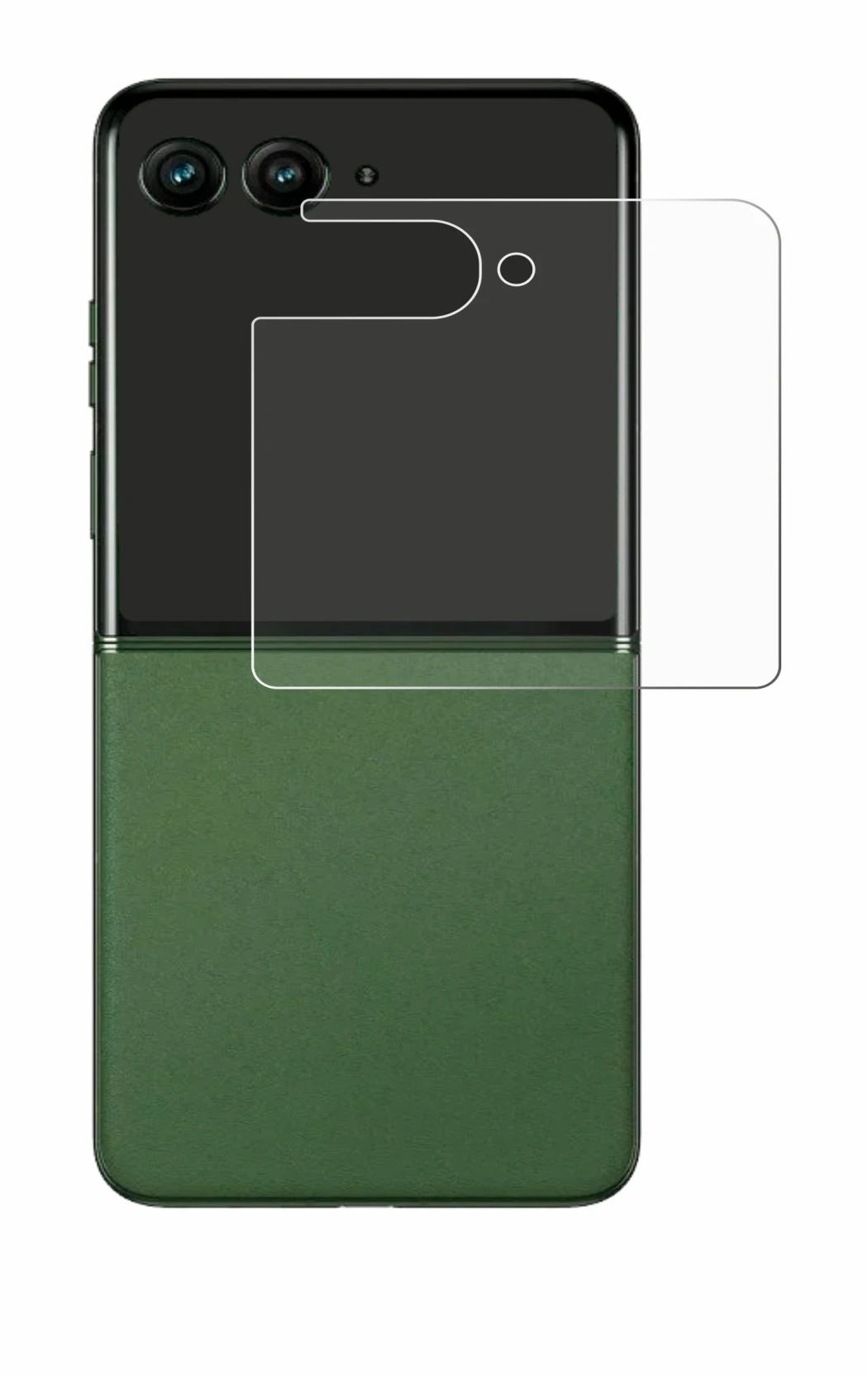 Imagen del dispositivo Motorola Razr 50 (Pantalla trasera) con una amplia variedad de protectores de pantalla.