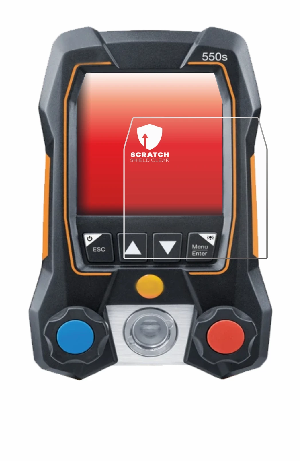 Imagen del dispositivo Testo 550s con una amplia variedad de protectores de pantalla.