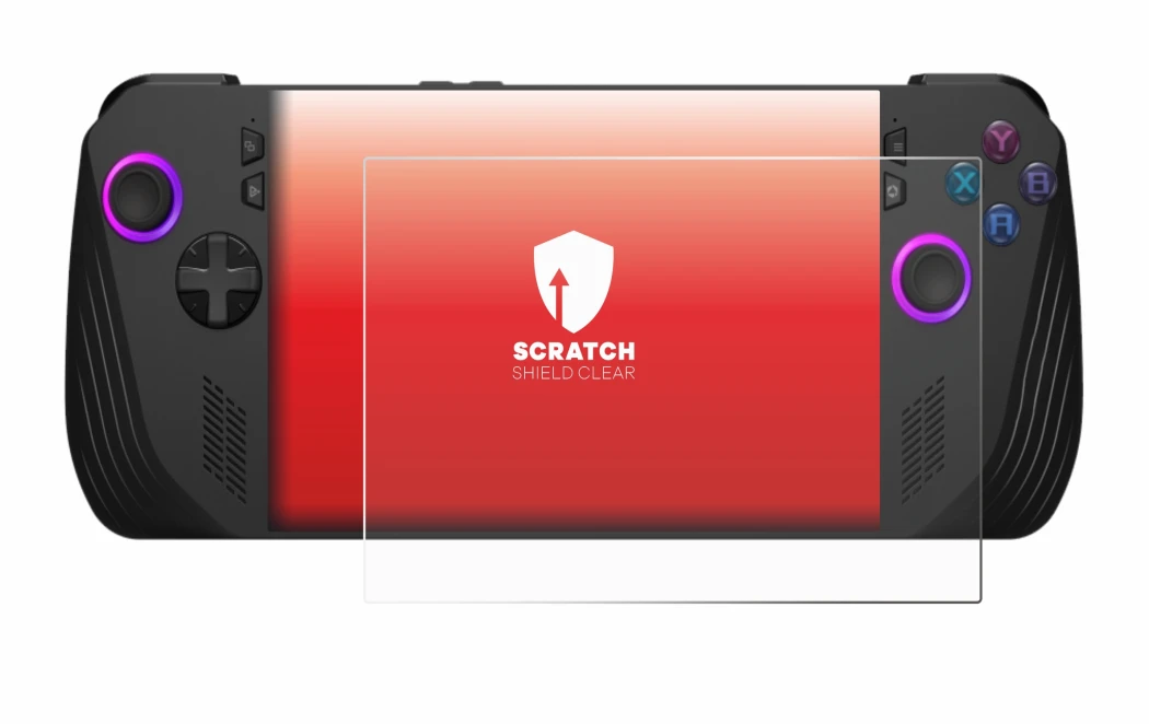 Imagen del dispositivo ASUS ROG Ally X (2024) con una amplia variedad de protectores de pantalla.