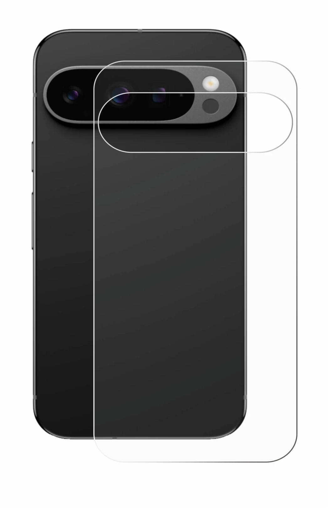 Imagen del dispositivo Google Pixel 9 Pro (Trasero) con una amplia variedad de protectores de pantalla.