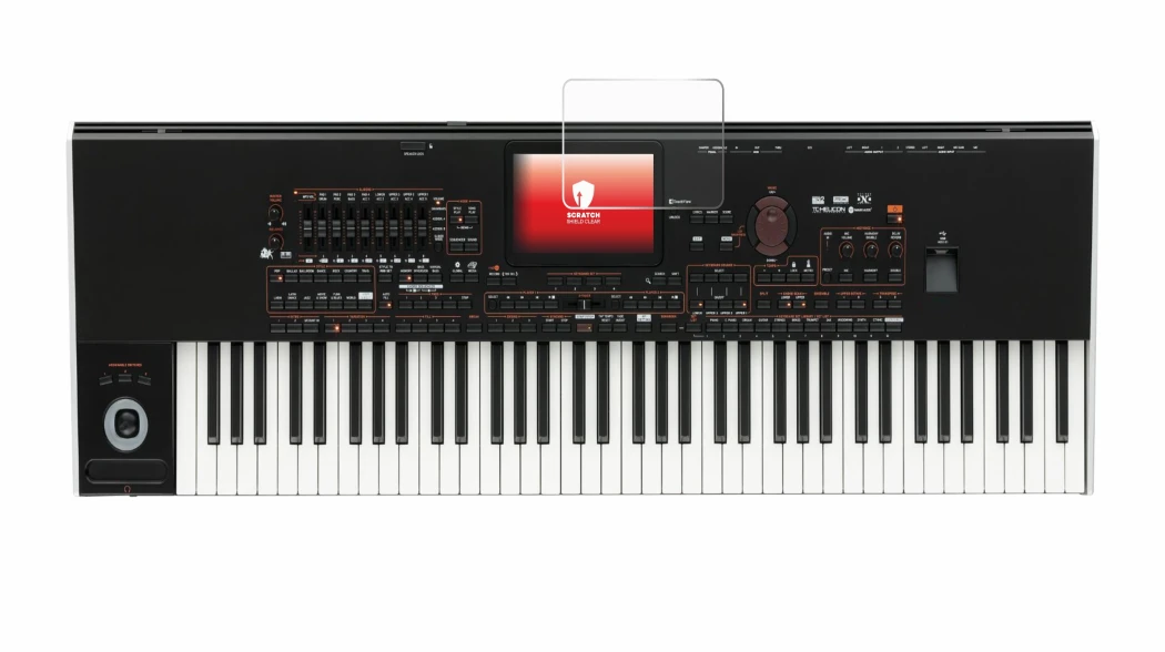 Imagen del dispositivo KORG Pa4x con una amplia variedad de protectores de pantalla.