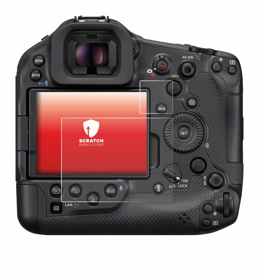 Imagen del dispositivo Canon EOS R1 con una amplia variedad de protectores de pantalla.