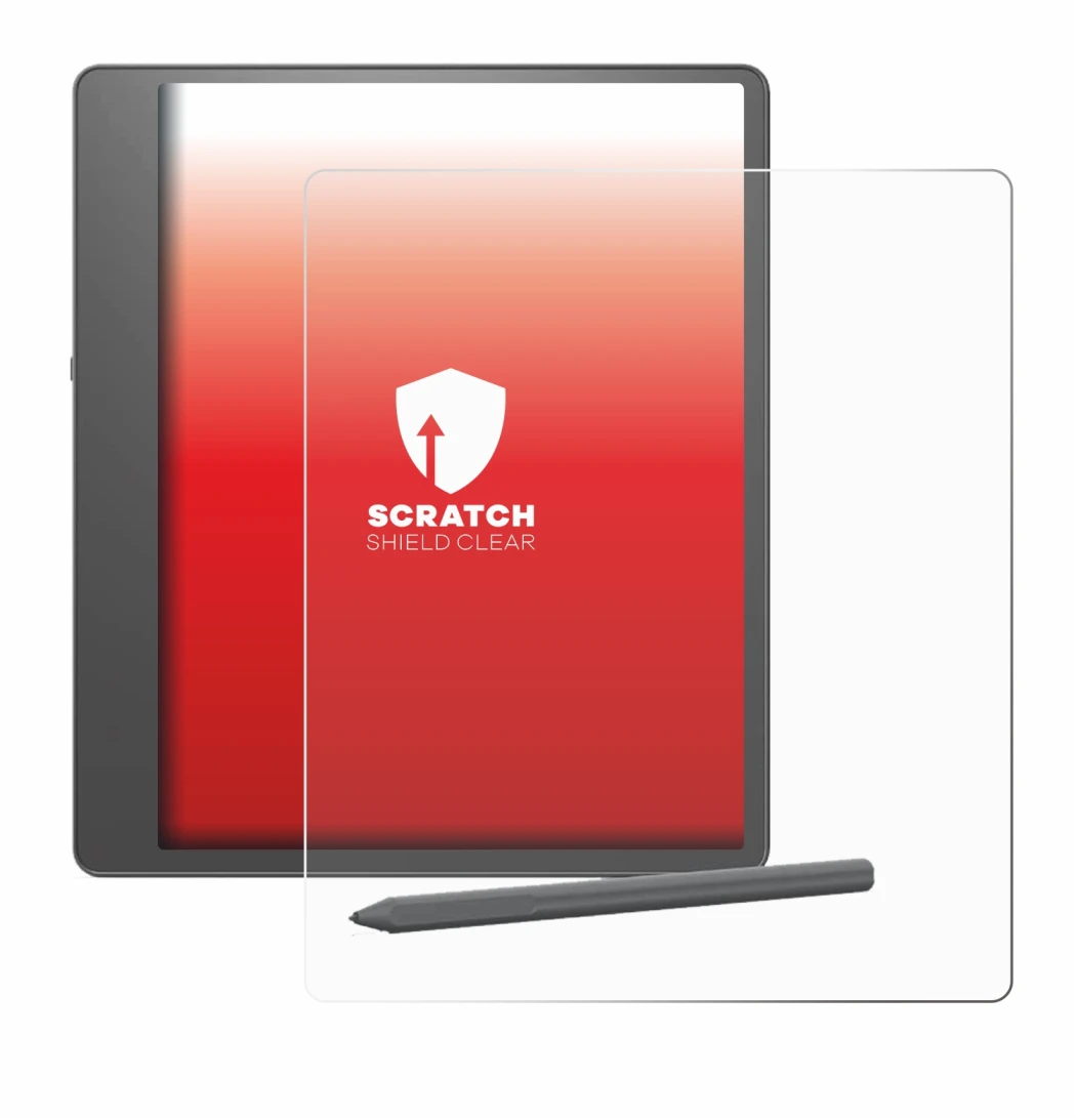 Imagen del dispositivo Amazon Kindle Scribe 2024 con una amplia variedad de protectores de pantalla.