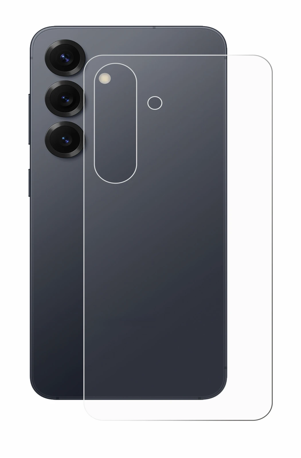 Imagen del dispositivo Samsung Galaxy S25 Enterprise Edition (Trasero) con una amplia variedad de protectores de pantalla.