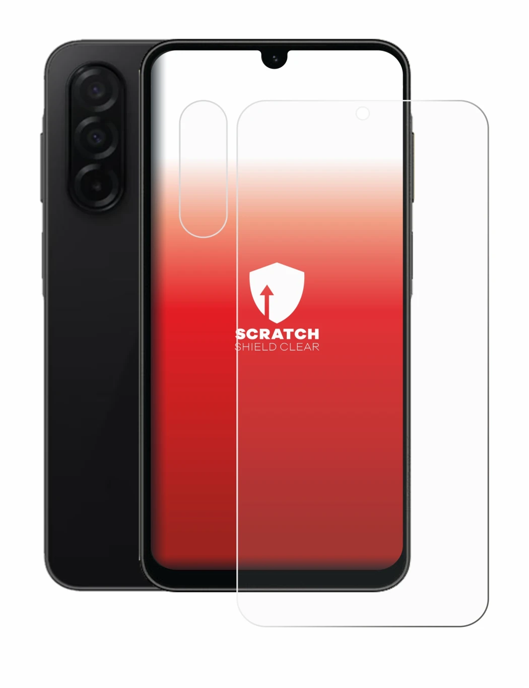 Imagen del dispositivo Samsung Galaxy A26 5G (Frontal+Cámara) con una amplia variedad de protectores de pantalla.