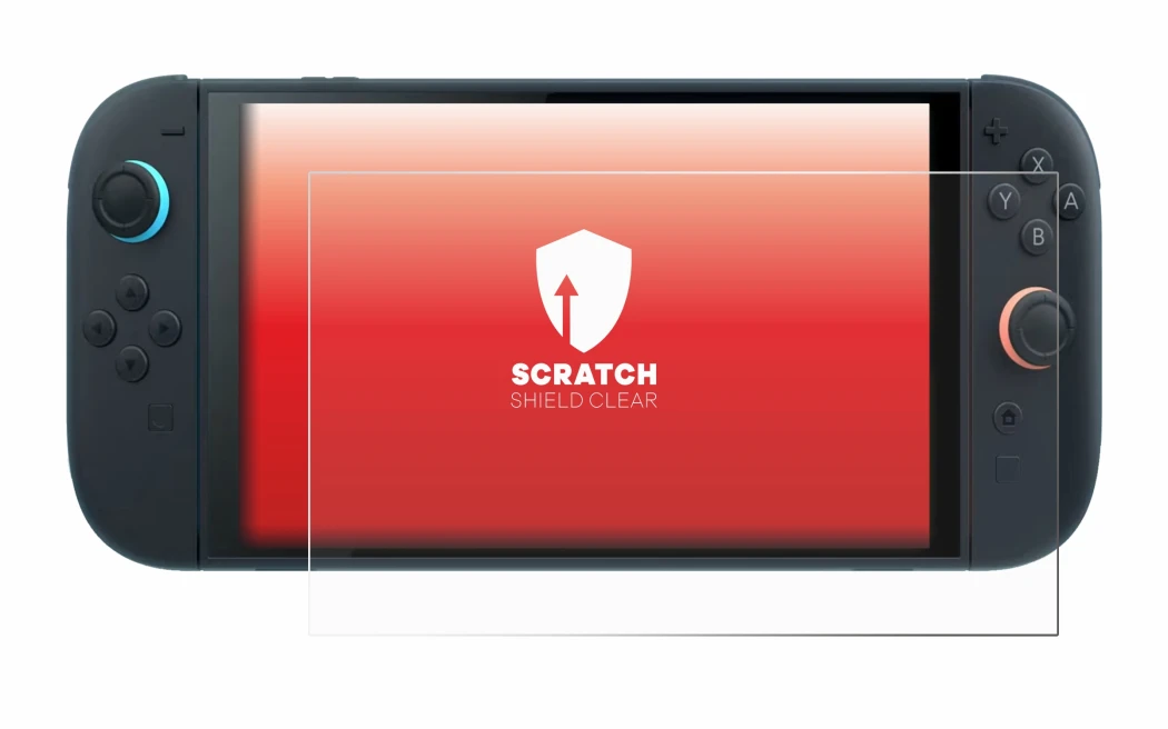 Imagen del dispositivo Nintendo Switch 2 con una amplia variedad de protectores de pantalla.