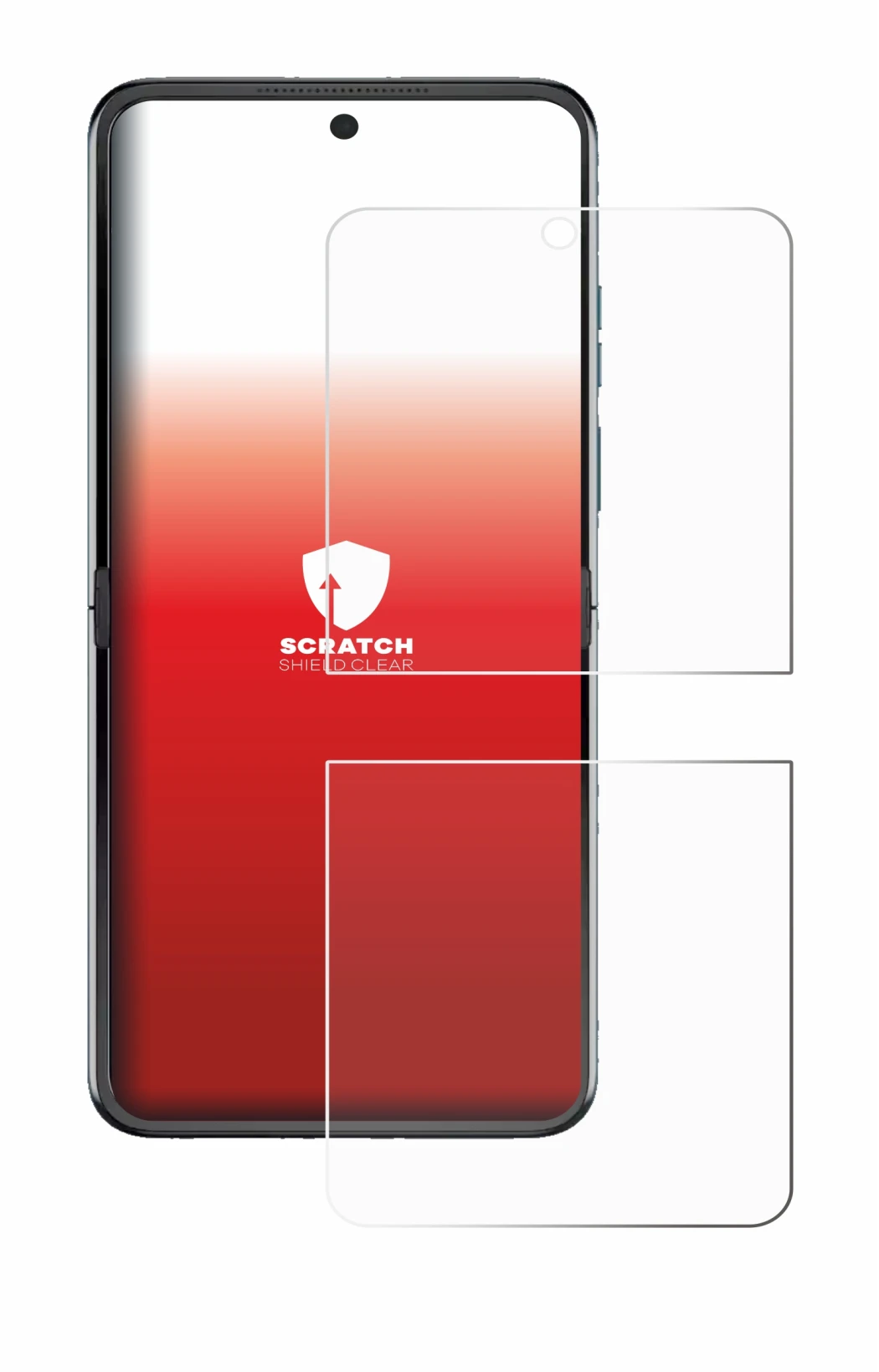 Imagen del dispositivo Motorola Razr 60 con una amplia variedad de protectores de pantalla.