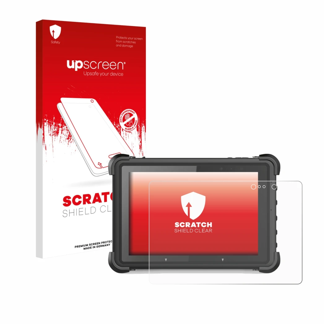 Parte frontal de un envase de producto con el logotipo de la marca upscreen. Al lado se muestra el dispositivo MSI ND52 con su