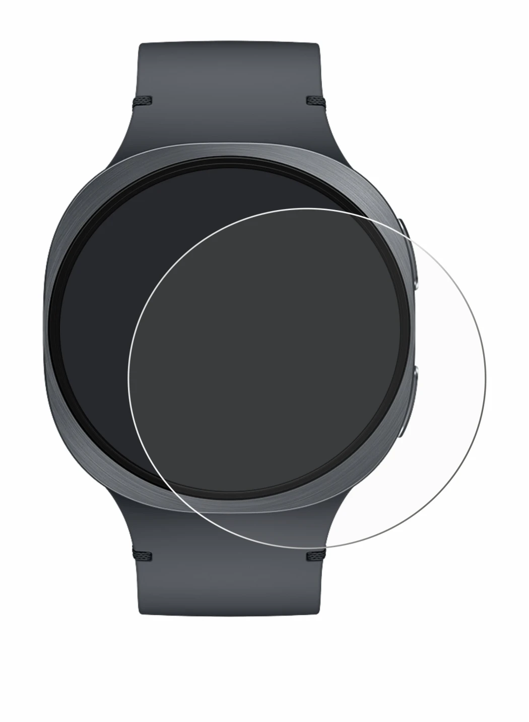 Imagen del dispositivo Samsung Galaxy Watch 8 (44 mm) con una amplia variedad de protectores de pantalla.