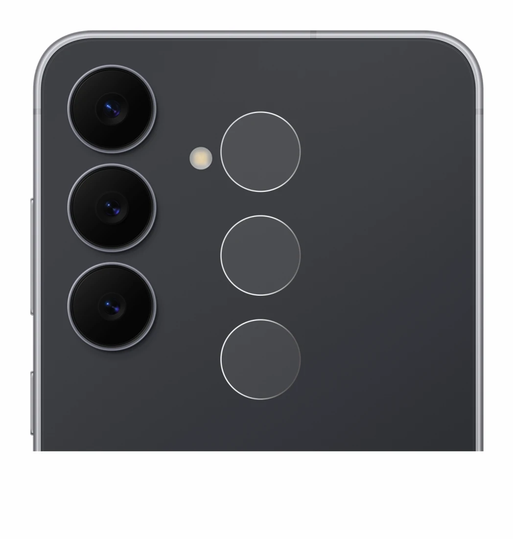 Imagen del dispositivo Samsung Galaxy S25 FE (SÓLO Cámara) con una amplia variedad de protectores de pantalla.