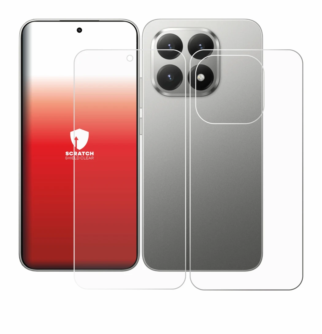 Imagen del dispositivo Xiaomi 15T (Frontal+Trasero) con una amplia variedad de protectores de pantalla.