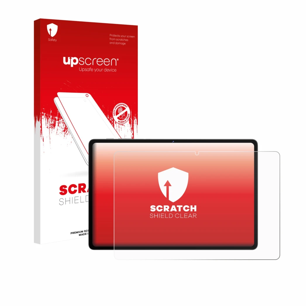 Parte frontal de un envase de producto con el logotipo de la marca upscreen. Al lado se muestra el dispositivo SVITOO P11-T 11