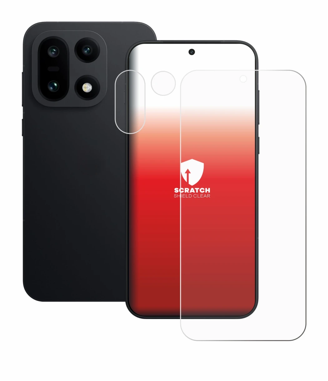 Imagen del dispositivo OnePlus 15 (Frontal+Cámara) con una amplia variedad de protectores de pantalla.