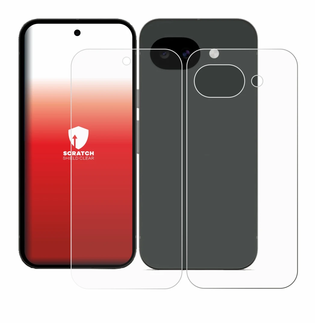 Imagen del dispositivo Google Pixel 10a (Frontal+Trasero) con una amplia variedad de protectores de pantalla.