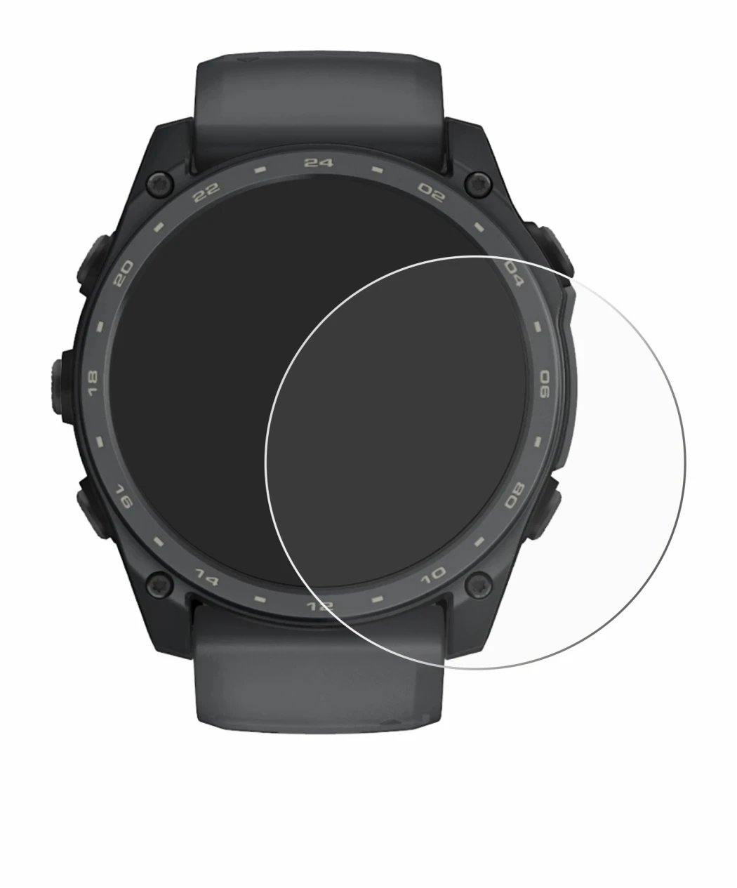 Imagen del dispositivo Garmin Tactix 8 Amoled Cerakote (51 mm) con una amplia variedad de protectores de pantalla.