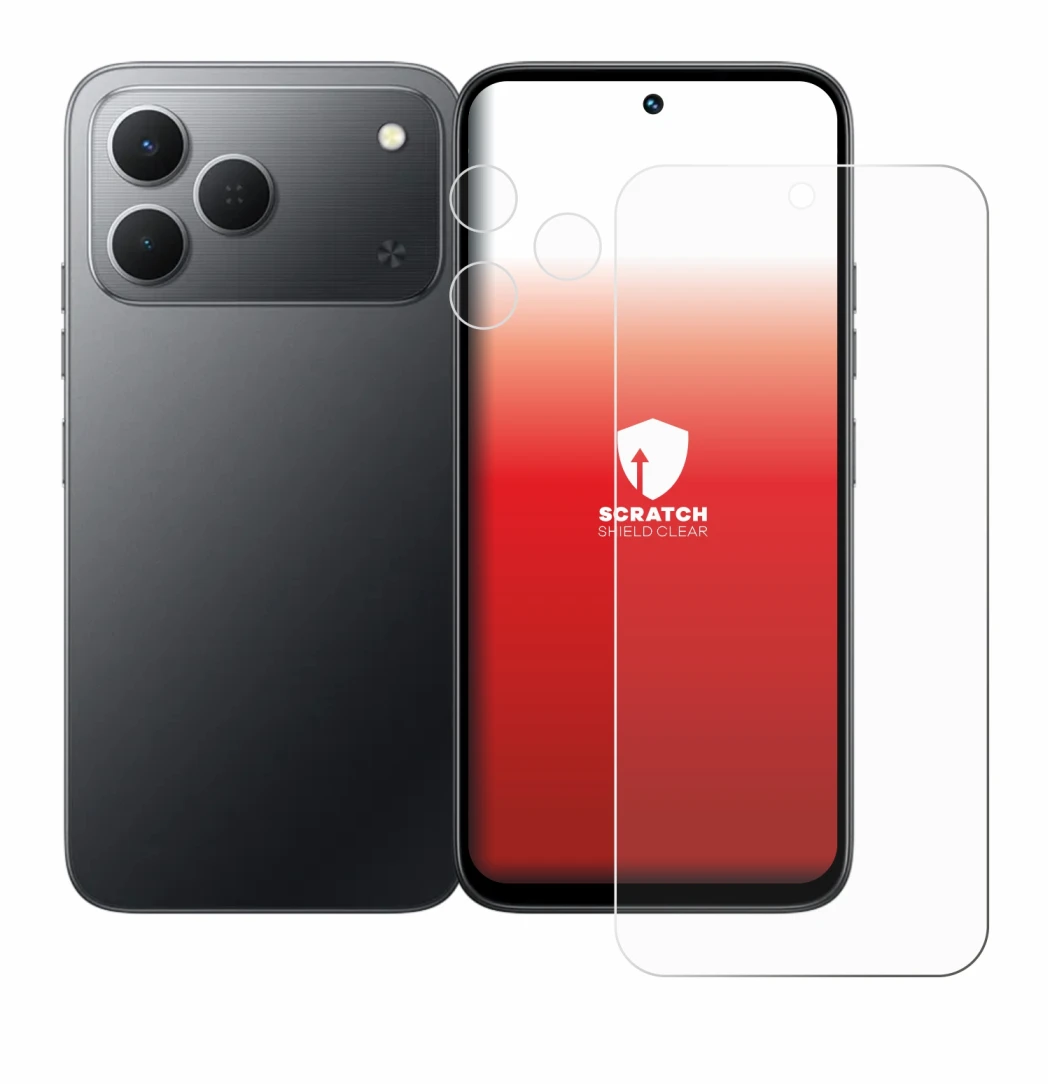 Imagen del dispositivo Tecno Spark 50 4G (Frontal+Cámara) con una amplia variedad de protectores de pantalla.