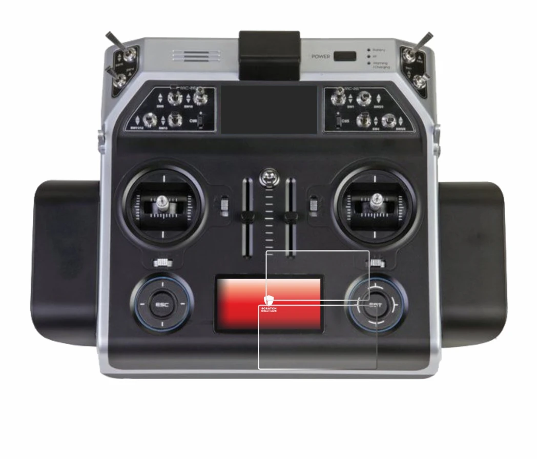 Imagen del dispositivo Graupner MC-26 HOTT con una amplia variedad de protectores de pantalla.