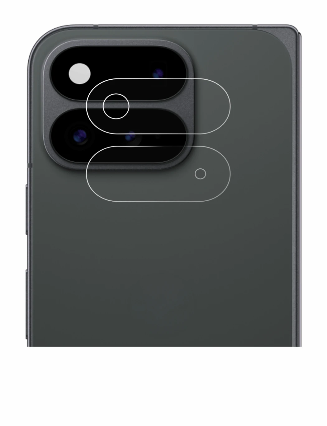 Imagen del dispositivo Google Pixel 11 Pro Fold (SÓLO Cámara) con una amplia variedad de protectores de pantalla.