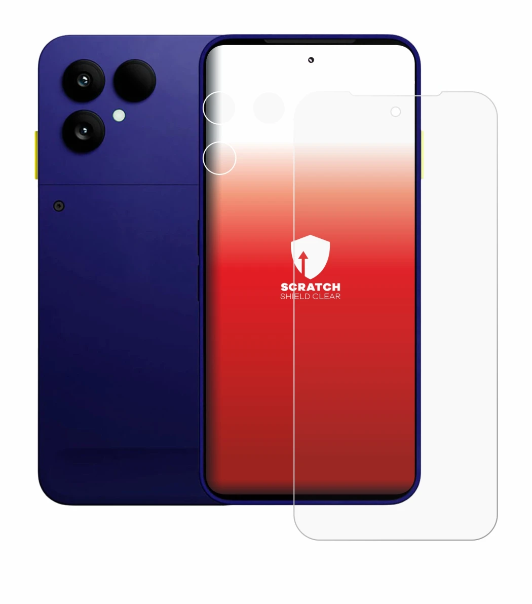 Imagen del dispositivo Fairphone 6 Plus (Frontal+Cámara) con una amplia variedad de protectores de pantalla.