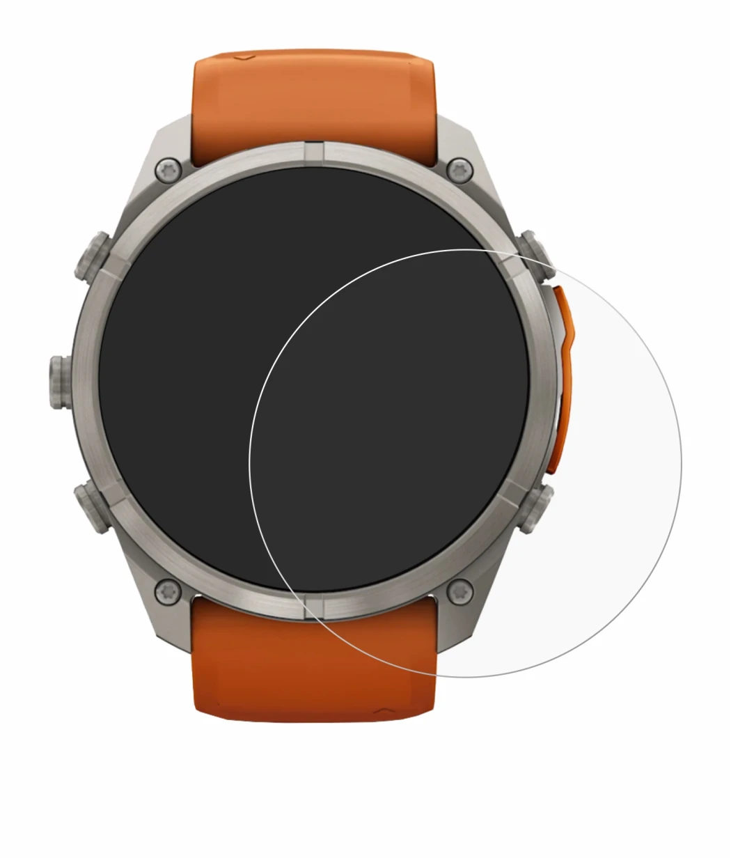 Imagen del dispositivo Garmin Fenix 9 Pro (51 mm) con una amplia variedad de protectores de pantalla.