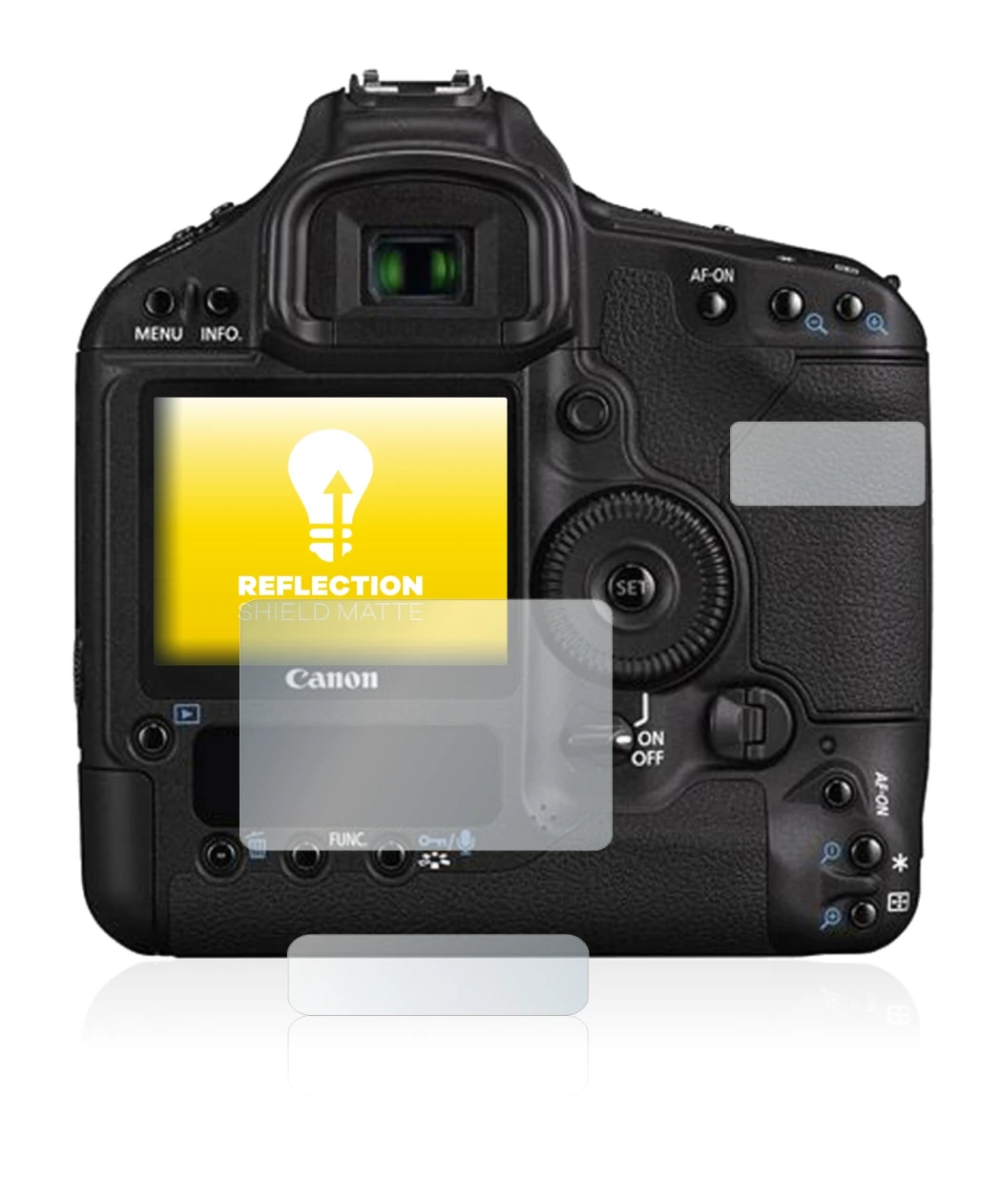 Imagen del dispositivo Canon EOS 1D Mark III con una amplia variedad de protectores de pantalla.