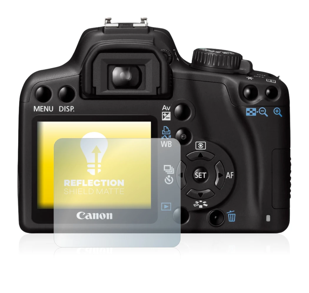 Imagen del dispositivo Canon EOS 1000D con una amplia variedad de protectores de pantalla.