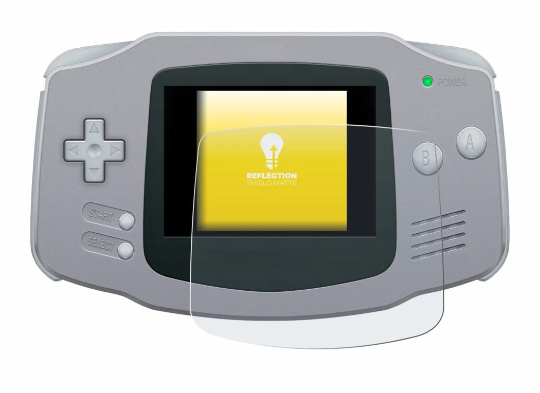 Imagen del dispositivo Nintendo Gameboy Advance GBA con una amplia variedad de protectores de pantalla.