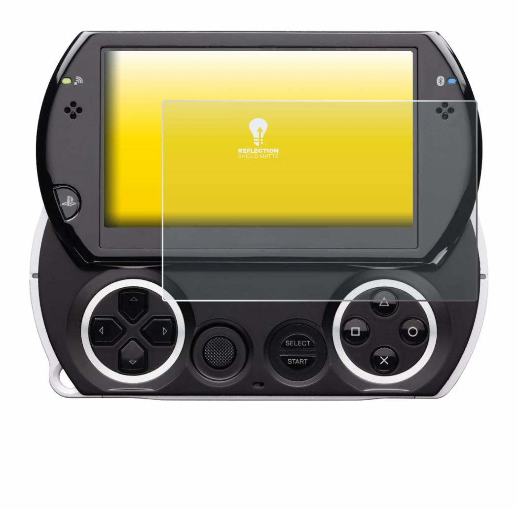 Imagen del dispositivo Sony PSP Go con una amplia variedad de protectores de pantalla.