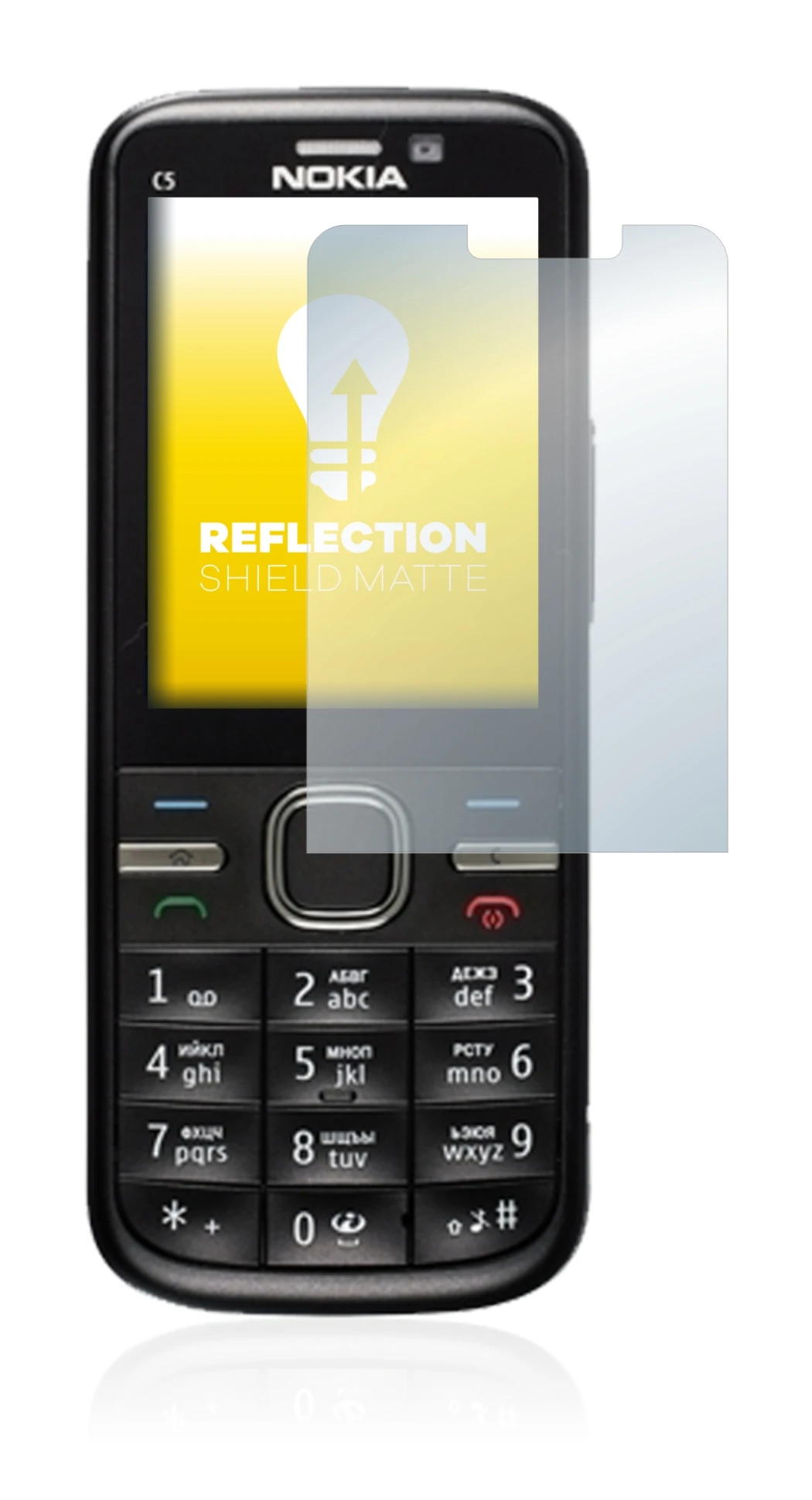 Imagen del dispositivo Nokia C5-00 con una amplia variedad de protectores de pantalla.