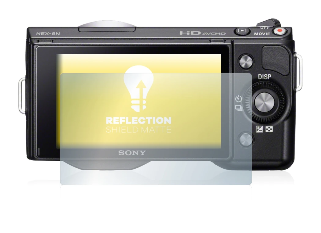 Imagen del dispositivo Sony Alpha NEX-5 con una amplia variedad de protectores de pantalla.