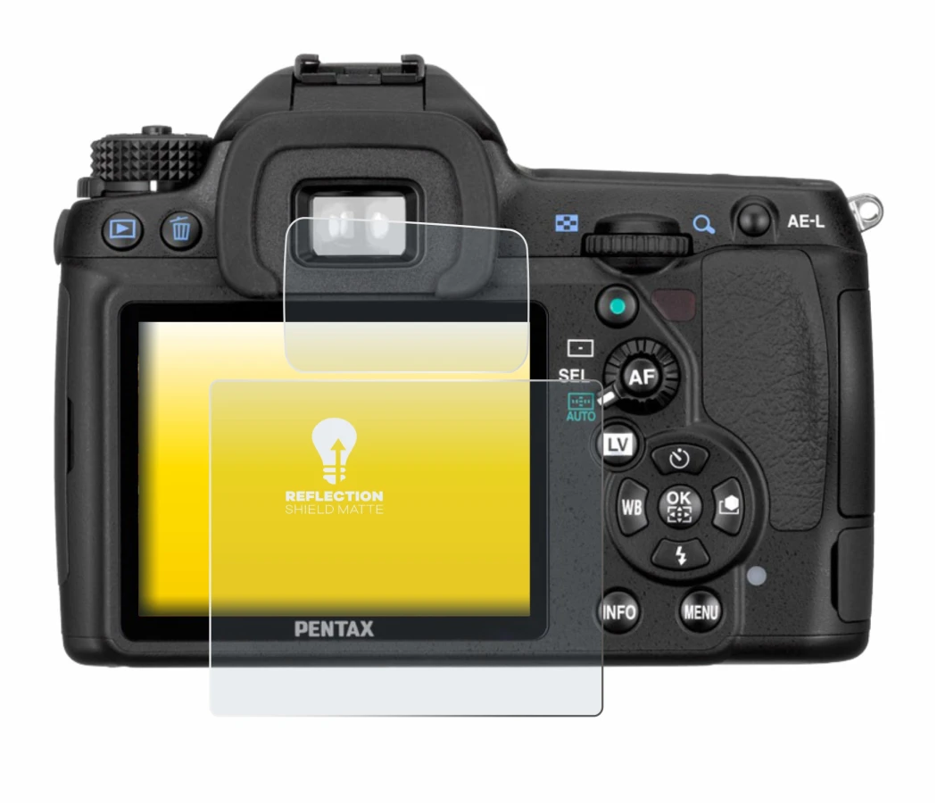 Imagen del dispositivo Pentax K5, K-5 con una amplia variedad de protectores de pantalla.