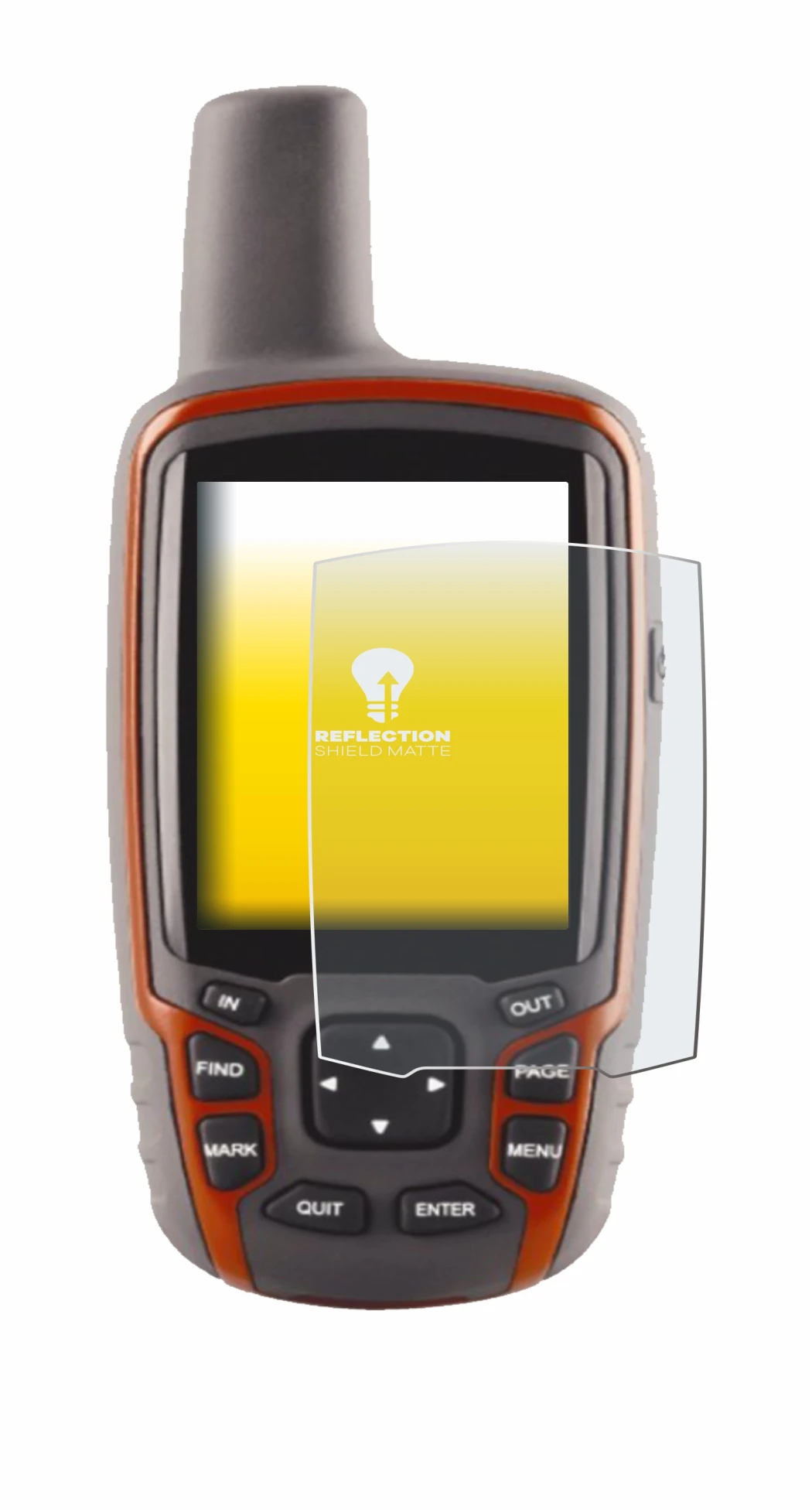 Imagen del dispositivo Garmin GPSMAP 62s con una amplia variedad de protectores de pantalla.