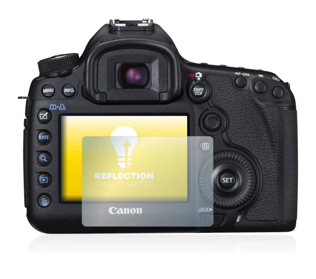 Imagen del dispositivo Canon EOS 5D Mark III con una amplia variedad de protectores de pantalla.
