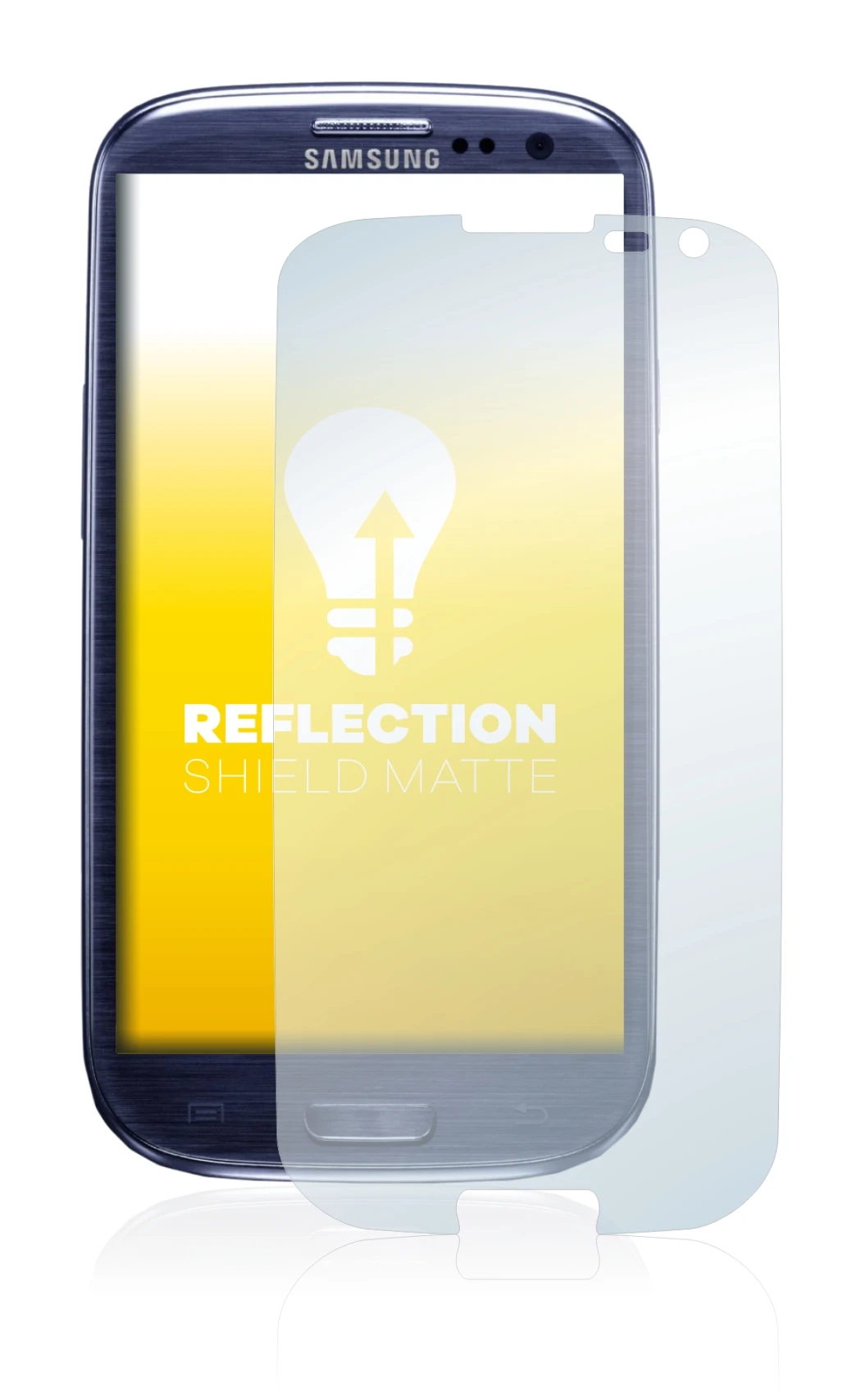 Imagen del dispositivo Samsung Galaxy S3 I9300 con una amplia variedad de protectores de pantalla.
