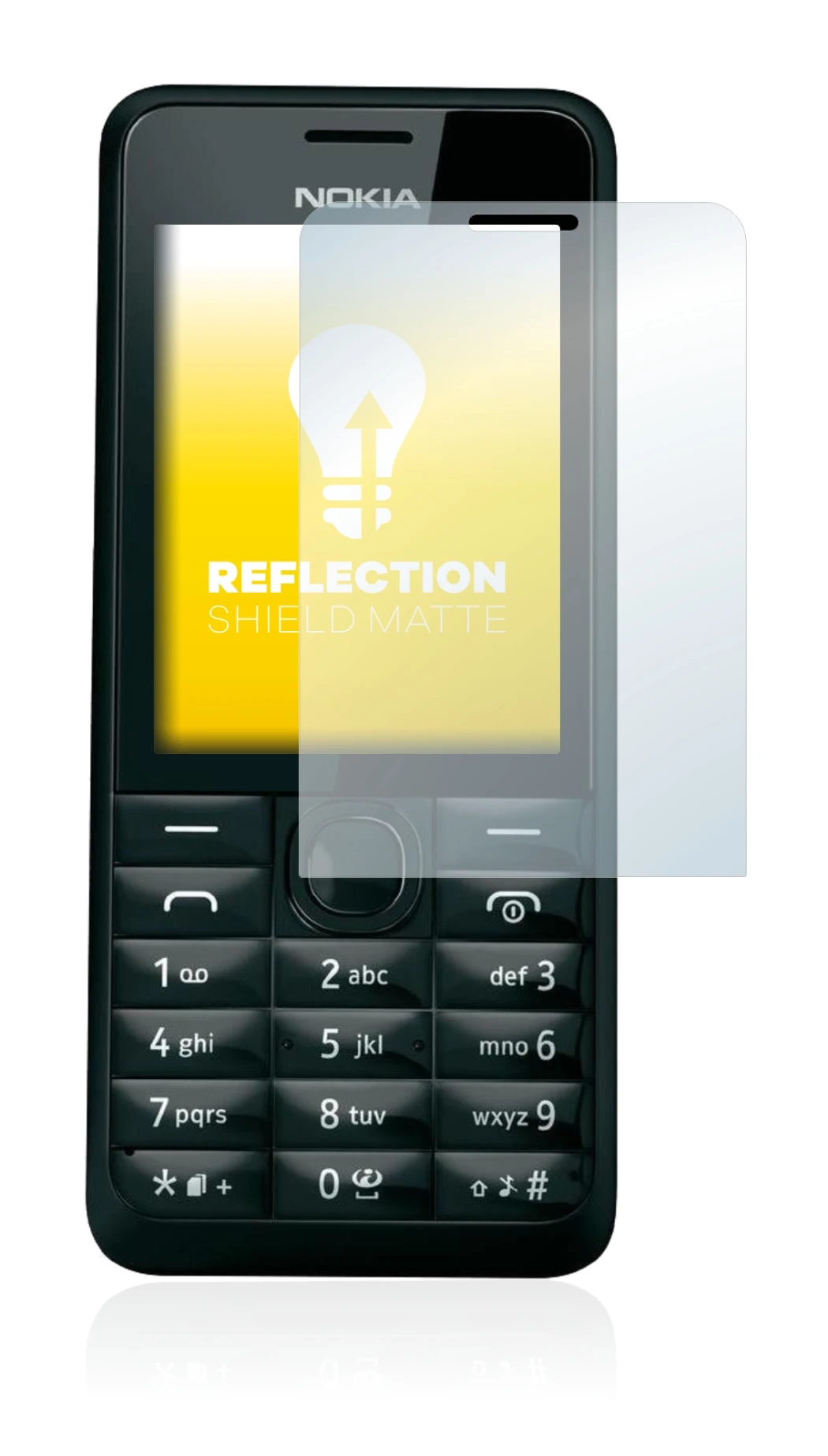 Imagen del dispositivo Nokia 301 con una amplia variedad de protectores de pantalla.