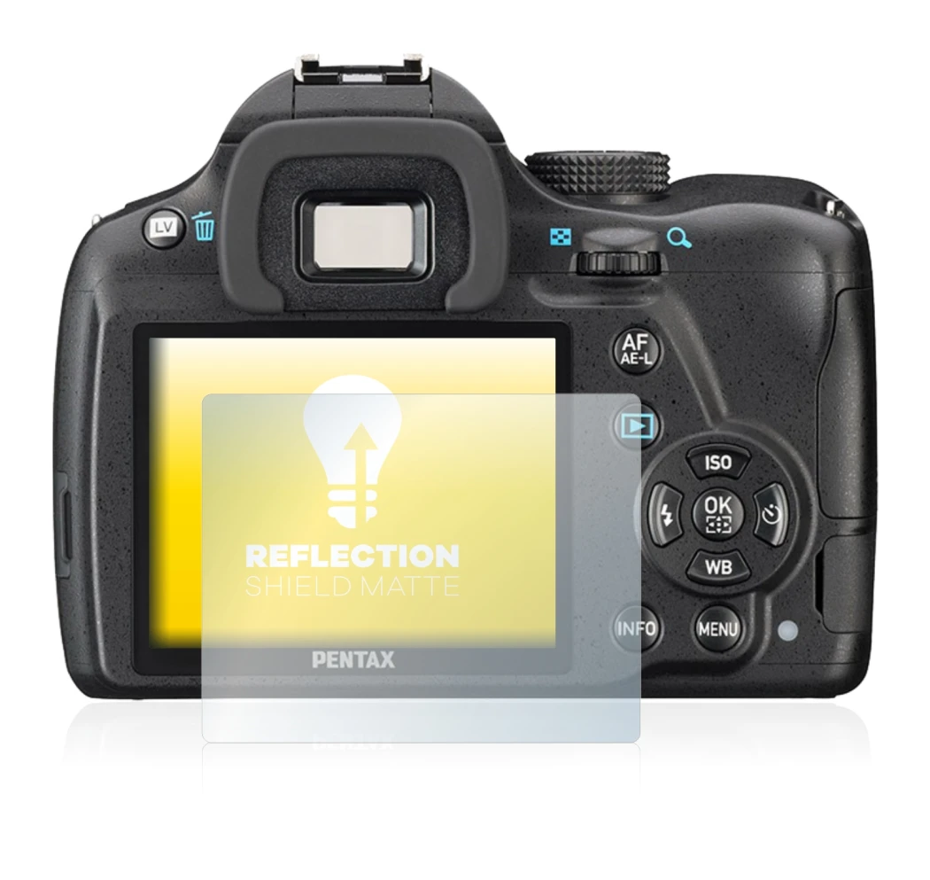Imagen del dispositivo Pentax K-50 con una amplia variedad de protectores de pantalla.