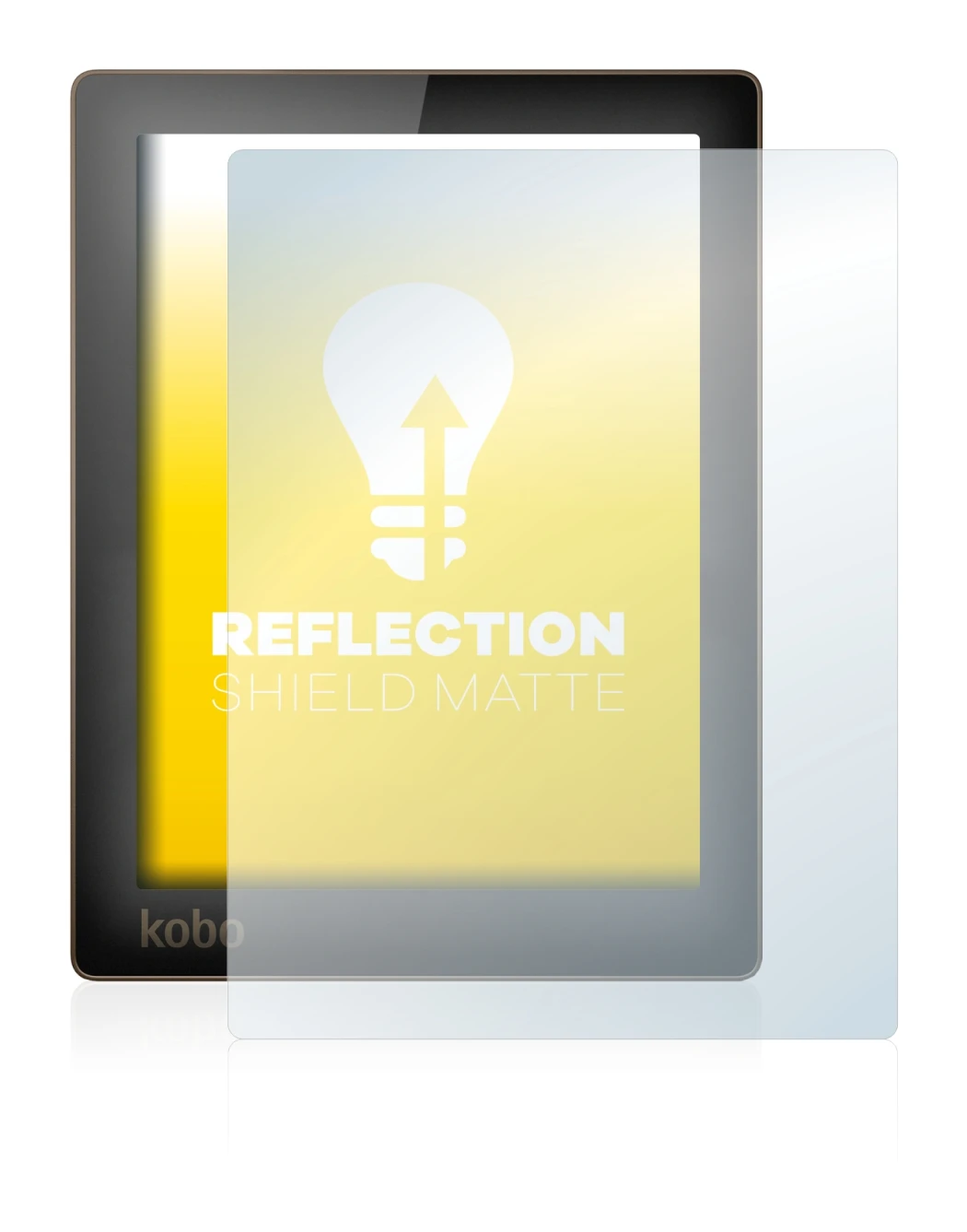 Imagen del dispositivo Kobo Aura con una amplia variedad de protectores de pantalla.