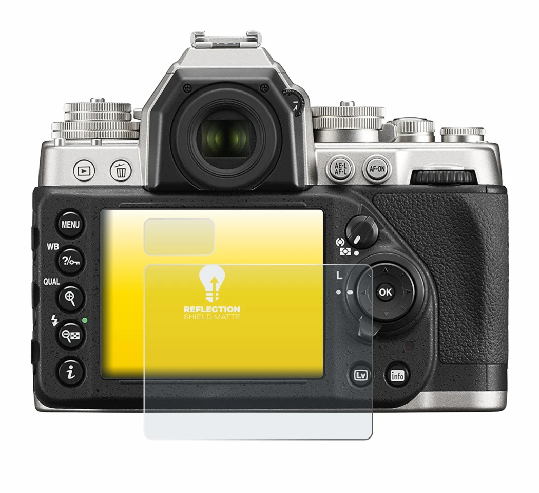 Imagen del dispositivo Nikon Df con una amplia variedad de protectores de pantalla.