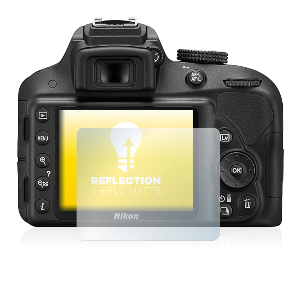 Imagen del dispositivo Nikon D3300 con una amplia variedad de protectores de pantalla.