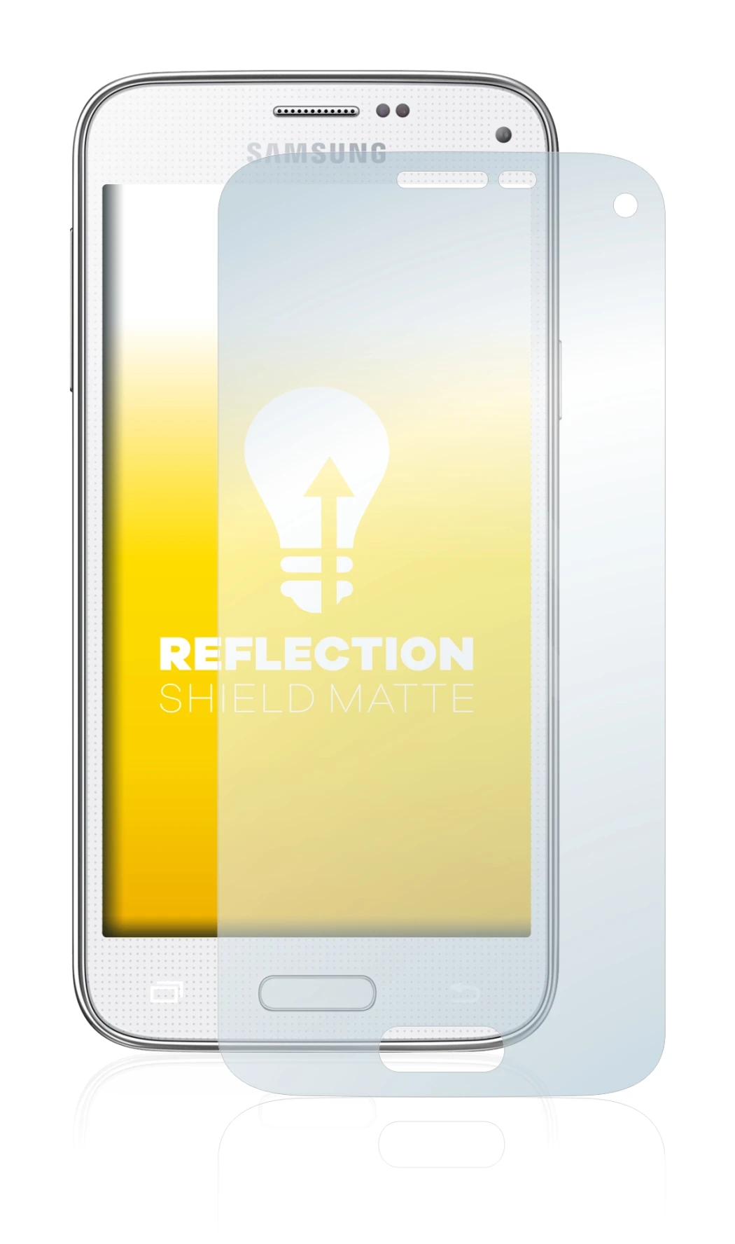 Imagen del dispositivo Samsung Galaxy S5 Mini SM-G800 con una amplia variedad de protectores de pantalla.