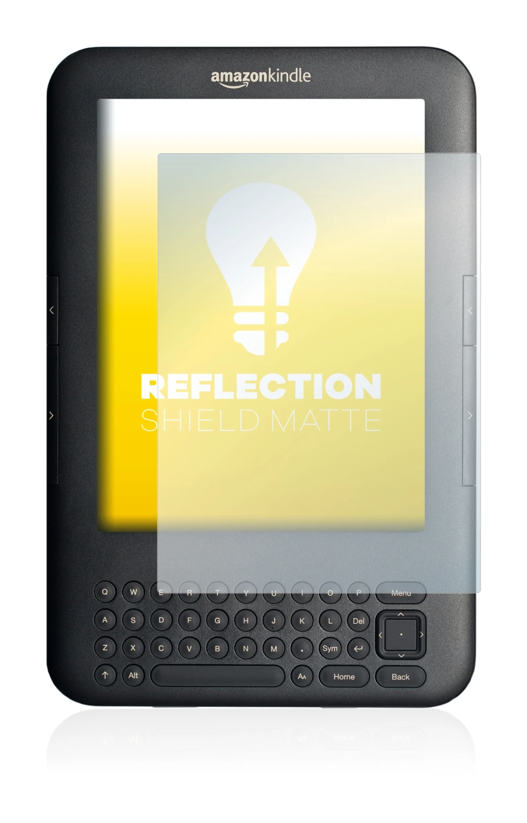 Imagen del dispositivo Amazon Kindle 3 con una amplia variedad de protectores de pantalla.
