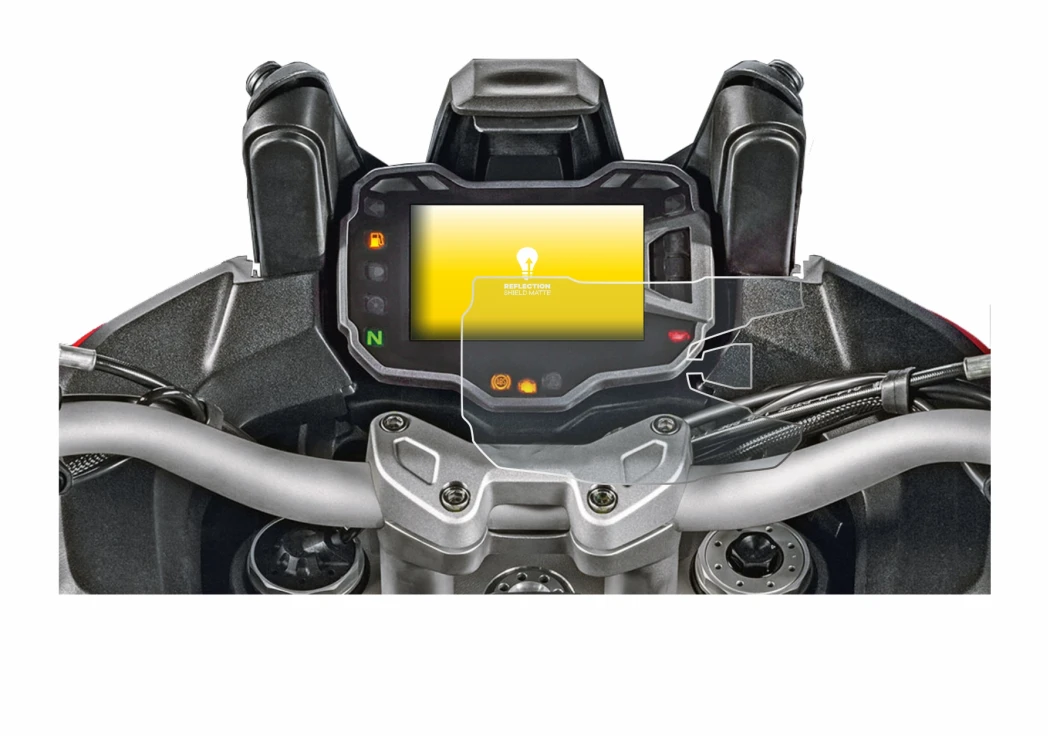 Imagen del dispositivo Ducati Multistrada 1200 2015+ Pantalla del velocímetro con una amplia variedad de protectores de pantal