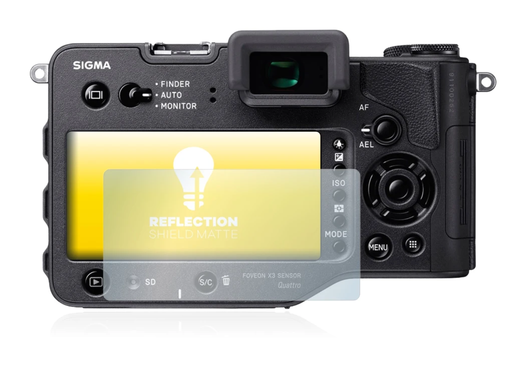 Imagen del dispositivo Sigma SD Quattro con una amplia variedad de protectores de pantalla.