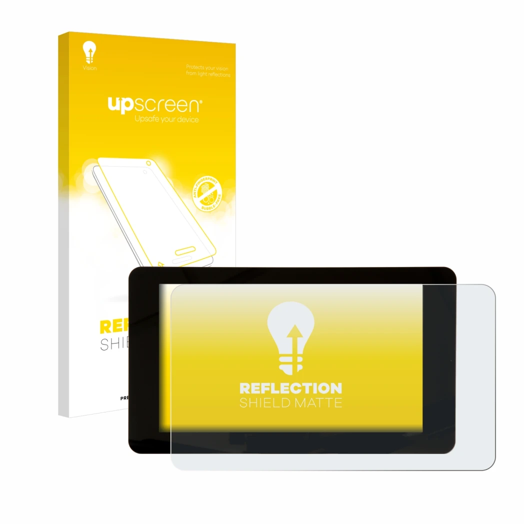 Parte frontal de un envase de producto con el logotipo de la marca upscreen. Al lado se muestra el dispositivo Raspberry Pi To