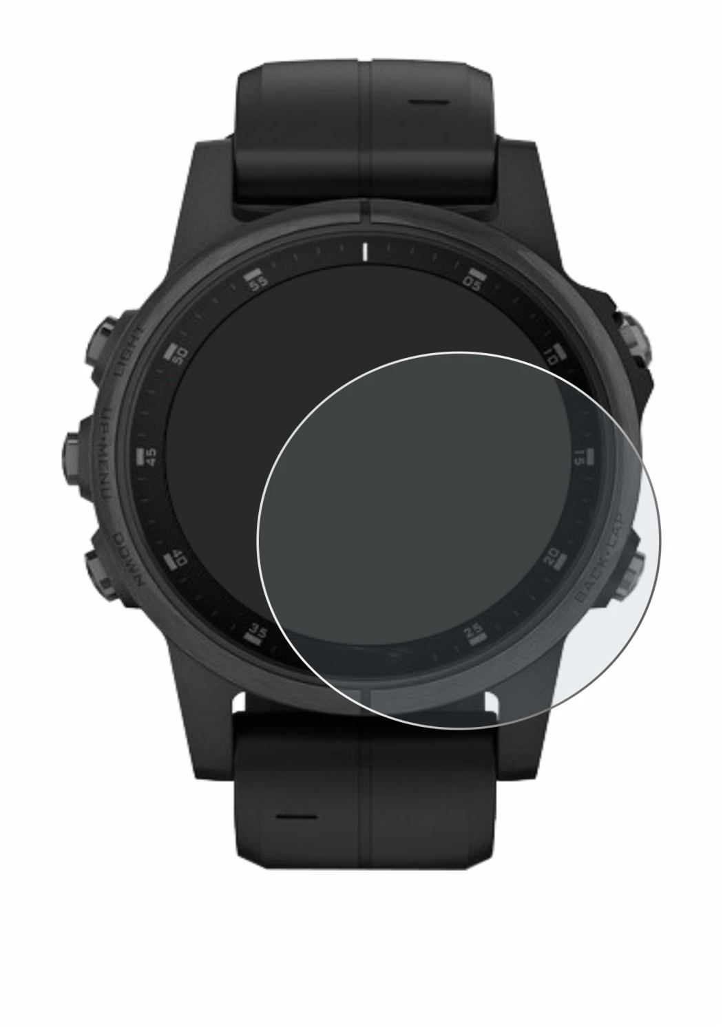Imagen del dispositivo Garmin Fenix 5S Plus (42 mm) con una amplia variedad de protectores de pantalla.