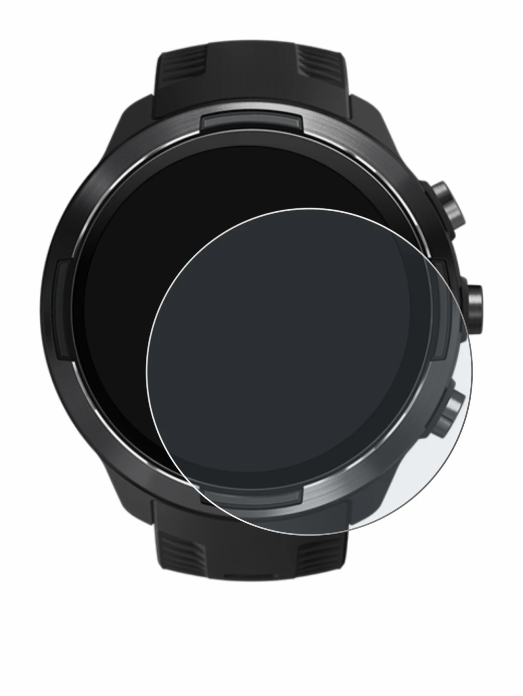 Imagen del dispositivo Suunto 9 con una amplia variedad de protectores de pantalla.