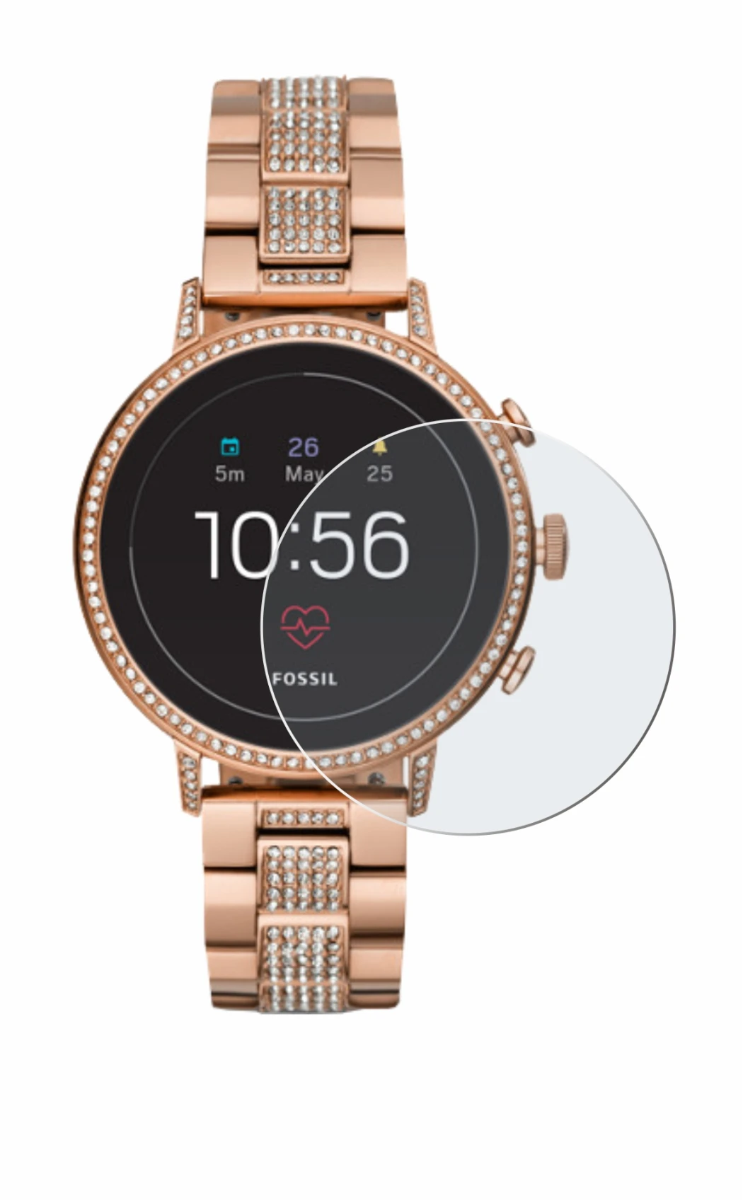 Imagen del dispositivo Fossil Q Venture HR (4.Gen) con una amplia variedad de protectores de pantalla.